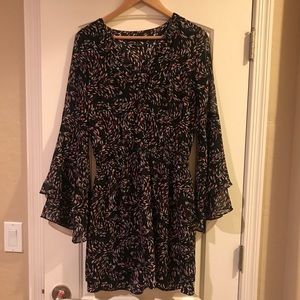 White House Black Market Dress Black Floral Sz 6